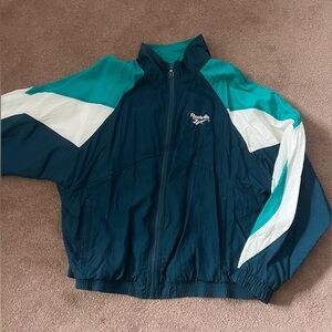 Vintage Reebok Teal Dark Green and White Jacket